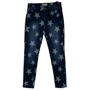 Hammer Jeans Los Angeles Star Print Skinny‎ Denim Blue High Rise Pants Size 9